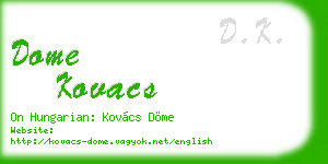 dome kovacs business card